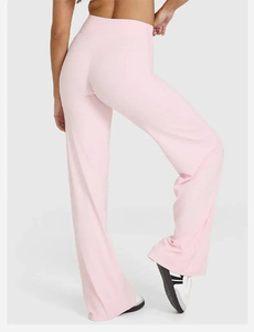 Pantalones de yoga de cintura alta para mujer, de otoño e invierno, holgados, de pierna ancha, rectos, con bolsillos, de longitud completa, que realzan la cadera. - Product Image 2