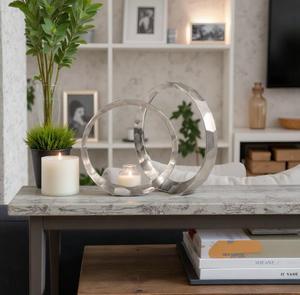 Jaffs Exports Handmade Aluminium Circular Tabletop Sculpture Set 2Pcs Eco-Friendly Durable Modern Design Art <b>Decor</b> for Home - Product Image 5