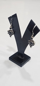 Boucles d'oreilles pendantes en pierre d'onyx noir naturel pour femmes |   Boucles d'oreilles pendantes traditionnelles en argent 92,5, lot de vente en gros, bijoux en vrac - Product Image 4