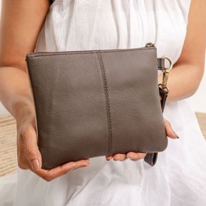 Luxury Designer Genuine Cowhide Leather Wristlet For Women Small Coin Pouch With Zipper Closure Real Hair-on Cow Purses - Product Image 3