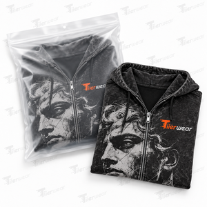 Wholesale Acid Wash Zip Up Hoodie Men Cotton Fleece Casual Streetwear Hoodie Custom OEM Private Label Clothing Manufacturer - Product Image 6