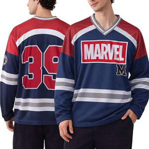 Camiseta de Hockey para Hombre - Diseño Gráfico de Spider-Man, Punisher y Mickey Mouse, Manga Larga, Malla Transpirable, Talla Grande - Product Image 1