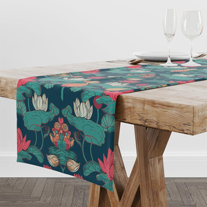 100% Pure Cotton Customized Print Table Runner Luxury Dining Table Linen with Custom Logo - Product Image 1