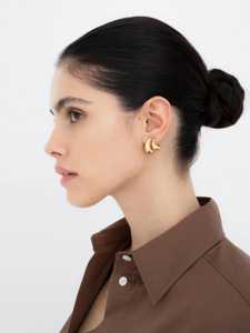 Paire de boucles d'oreilles créoles Huggie en or massif 14K, bombées, courbées, simples, élégantes, lisses, unies, petites et massives, style Sleeper Loop, vente en gros - Product Image 2