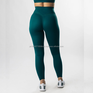 Custom Logo Printing Women's High Waist Yoga Gym Leggings Butt Scrunch Lifting Workout Sports Shorts Silk Fleece Seamless Push - Product Image 3