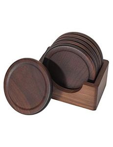 Designer Durable Wooden Coaster <b>Set</b> Engraved Pattern Contemporary Style Customizable for Home Commercial Use <b>Beverage</b> <b>Serving</b> - Product Image 3