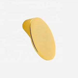 Tirador de Gabinete Moderno de Latón Pulido, Tirador de Cajón Minimalista Arqueado, Perilla Metálica Duradera para Cocina, Baño, Sala de Estar y Cómoda - Product Image 2