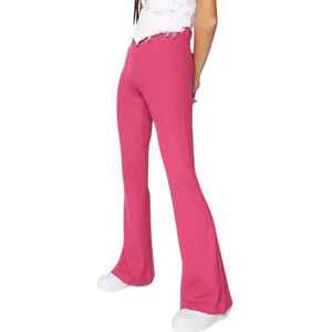 Pantalon évasé pour femme de haute qualité en toile, écologique, respirant, avec logo personnalisé imprimé, fermeture boutonnée, longueur complète, taille mi-haute, idéal pour le bureau - Product Image 6