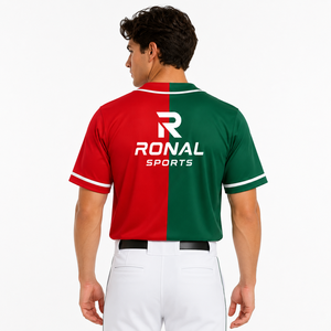 Maillots de baseball personnalisés en gros de haute qualité 100 % polyester pour hommes, respirants, antibactériens, imprimés par transfert thermique, à manches courtes - Product Image 4