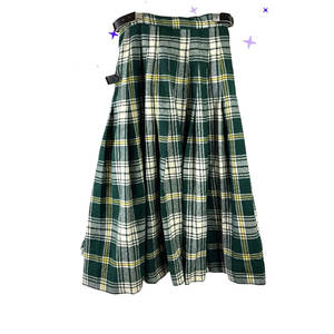 Kilt Tradicional Escocés para Mujer, 100% Lana, Falda Verde Azulada, Tartán Irlandés, OEM ODM - Product Image 2
