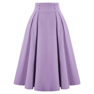 Jupe midi plissée bleu royal pour femmes grandes tailles, style vintage, tissu satiné, à porter en automne - Product Image 4