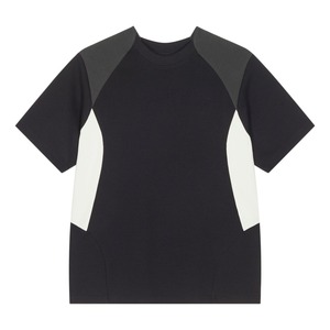 เสื้อยืดโอเวอร์ไซส์ผู้ชายสีดำ แขนสั้น โลโก้ด้านหน้า คอโอ ทรงสปอร์ต ทรงปกติ ผ้าฝ้ายถัก 100% ระบายอากาศได้ดี - Product Image 1