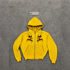 NEW Casual Fashion Bright <b>Yellow</b> Oversized Zip Up Hoodie Relaxed Fit Streetwear Loose Oversized <b>Clothing</b> Baggy casual drop shoul - Product Image 5