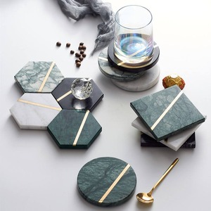 Eco Friendly Marble <b>Table</b> <b>Coaster</b> Set for Home Restaurant Cafe and Hotel Use Elegant Decorative Drink Mats Available For Sale - Product Image 4