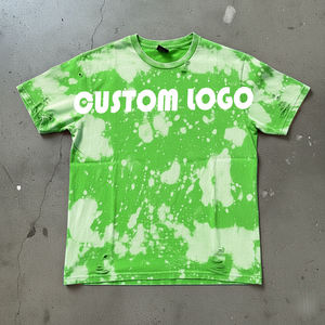 T-shirt Homme Streetwear Coupe Classique 100% Coton OEM en Gros, Impression Logo, Grammage Lourd 180g, Délavé à l'Acide Effet Vieilli, Personnalisé - Product Image 1