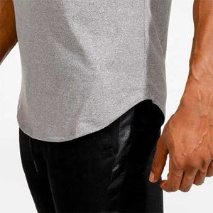 Venta al por mayor personalizado de los hombres 65% algodón 35% poliéster gimnasio Fitness camiseta de gran tamaño Slim Fit manga corta transpirable estilo musculoso - Product Image 5