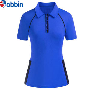 เสื้อกอล์ฟผู้หญิงแบบสั่งทำพิเศษ มีปกและกระเป๋า สีพื้น แขนสั้น ปักโลโก้ได้ เสื้อโปโลผู้หญิง ระบายอากาศได้ดี - Product Image 2