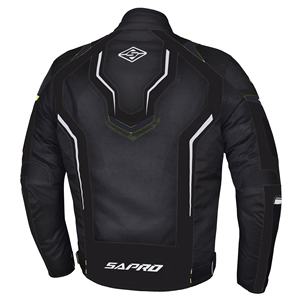 Blouson de moto d'été pour homme avec protections homologuées CE, doublure imperméable amovible et panneaux en maille respirante - Product Image 3