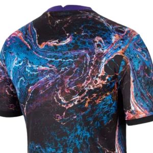 เสื้อฟุตบอลผู้ชายสีน้ำเงินพิมพ์ลายแบบซับลิเมชั่น แขนสั้น ผ้าโพลีเอสเตอร์ ชุดฟุตบอลสำหรับฝึกซ้อมและแข่งขัน - Product Image 4