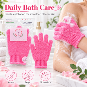 ถุงมืออาบน้ำไนลอนลายตารางสำหรับขัดผิวและกำจัดเซลล์ผิวที่ตายแล้ว - Product Image 2