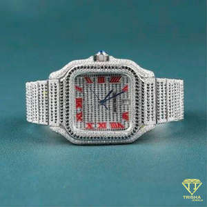 Montre carrée personnalisée entièrement sertie de diamants Moissanite VVS, style Hip Hop, automatique pour homme - Product Image 5