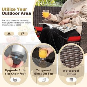 Juego de Muebles de Ratán para Exteriores Homall de 4 Piezas, Conjunto de Sofá de Mimbre para Patio con Cojines, Asientos para Jardín o Balcón - Product Image 4