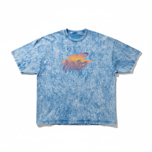 เสื้อยืดผู้ชายไซส์ใหญ่ ลายมัดย้อม แขนสั้น ผ้าฝ้าย ลำลอง คอกลม พิมพ์ลายด้านหน้า สีน้ำเงิน เสื้อแขนสั้น สตรีทแวร์ แฟชั่นวินเทจ - Product Image 1