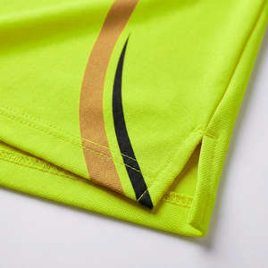 Polo de golf personnalisé sublimé vert fluo à manches courtes, haut de performance sportif, vente en gros, pour hommes, col classique, logo personnalisé - Product Image 2