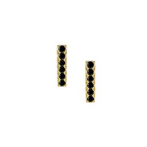 Pendientes de Barra Vertical de Moissanita Negra en Oro Sólido de 14k, Venta Directa de Fábrica, Joyería Geométrica Minimalista, Diseño Personalizado - Product Image 1