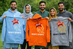 Sweat à capuche en molleton de coton épais 500 GSM avec logo sérigraphié, coupe oversize à épaules tombantes, style streetwear, couleurs unies, fermeture éclair - Product Image 4