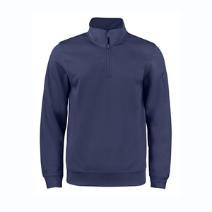 Sweat-shirt à col zippé pour homme, 100% polyester, pull-over décontracté, streetwear, léger, respirant, service OEM, mélange de coton Basi - Product Image 4