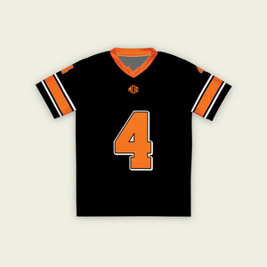 T-shirts de football streetwear personnalisés, impression par sublimation, logo de marque, coupe ample, maillot de football américain vintage en mesh - Product Image 6