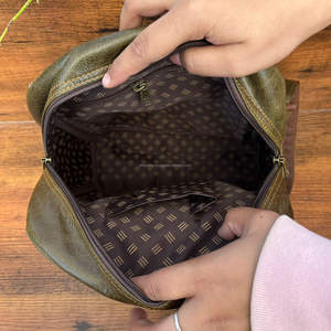 Western Unisex Mini Backpack High Quality Cowhide Genuine Leather RFID <b>Feature</b> Zipper Luxury Casual Western-Inspired Style - Product Image 6