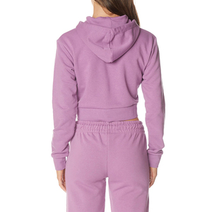 Wholesale Women Ladies <b>Crop</b> Tops Custom Croptop Hoodie Set Women <b>Zip</b> <b>up</b> Fleece Pullover Women Hoodiese Women's <b>Crop</b> Top Hoodie - Product Image 3