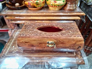 Wooden <b>Tissue</b> Napkin <b>Holder</b> Box Vintage Style Multipurpose Wooden Storage Organizer For Dining Table <b>Kitchen</b> Home Hotel Restaura - Product Image 5