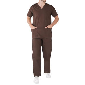 Ensemble de blouses d'infirmier pour hommes, léger et extensible, uniforme médical avec design multi-poches - Product Image 1