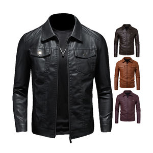 Chaqueta de cuero roja para hombre, estilo motero, con cremallera asimétrica, de cuero genuino, corte ajustado, para fiestas, estilo motociclista. - Product Image 5