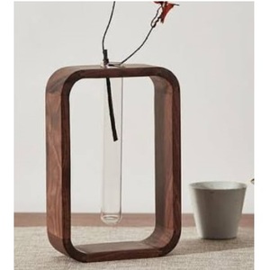 Vase à fleurs en bois écologique sculpté à la main en bois de manguier pour décoration de table, idéal pour le bureau, le salon, les cadeaux et la vente en gros - Product Image 5