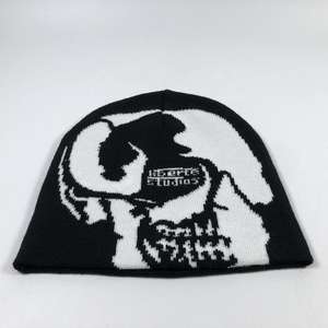 Gorro de Punto Negro Unisex Acrílico, Cálido para Invierno, Diseño Jacquard Completo Personalizado, Estilo Scully, Superventas - Product Image 3