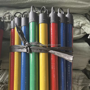 Palo de escoba de madera 2 en 1, respetuoso con el medio ambiente, resistente al agua, recubierto de PVC, portátil, escoba corta y larga, recogedor a todo color PP, venta al por mayor - Product Image 5