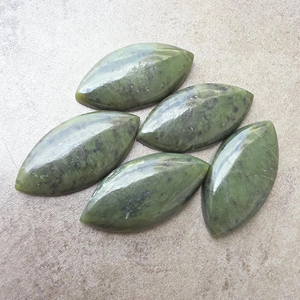 Jade Néphrite Vert Naturel, Cabochon Marquise à Dos Plat, Calibré AAA+, Pierre Précieuse Certifiée par un Certificat Tierce Partie pour la Fabrication de Bijoux - Product Image 1