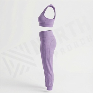 Women Active Wear Yoga <b>Leggings</b> Custom Logo Seamless Workout Set With Customized Color <b>Pattern</b> Gym Fitness Tracksuits - Product Image 3