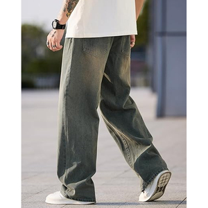 Pantalones Vaqueros Rectos Oversize Vintage de Moda Urbana para Hombre, Ajuste Holgado, Denim Lavado, Estilo Urbano, Lavables - Product Image 4