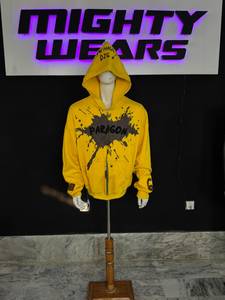 Custom 400 GSM 100% Cotton Fleece custom <b>puller</b> Zip Up Hoodie With Distressed embroidery and Screen Print Streetwear Design - Product Image 1