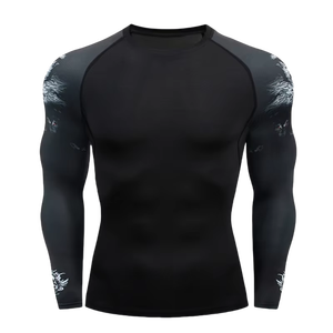 เสื้อรัดกล้ามเนื้อแบบขายส่ง ออกแบบเองได้ แห้งเร็ว ระบายอากาศดี ผ้าเนื้อยืดหยุ่น สำหรับ MMA BJJ เล่นเซิร์ฟ ฟิตเนส และชุดกีฬา - Product Image 5