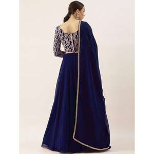 <b>Charming</b> Blue Thread Work Georgette Sangeet Wear Lehenga Choli - Product Image 5