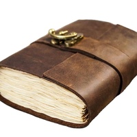 Acheter Carnet de notes en cuir véritable Laiton C-lock Journal en cuir fait à la main en coton blanc Carnet de notes en cuir vintage