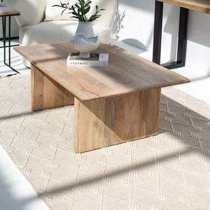 Table basse à pieds plats Vandana Astra Falcon en bois de manguier pour un décor de salon moderne - Product Image 1