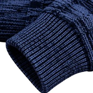 Sudadera de cuello redondo para hombre, azul pizarra y negro, con estampado abstracto, manga larga, informal, con puños y dobladillo acanalados, top de moda de invierno - Product Image 6