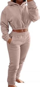 <b>Women</b> Hoodie Jogger Set Knitted Workout Outfit Quick Dry <b>women</b> stretch fitness <b>suit</b> sports crop top and shorts set - Product Image 5